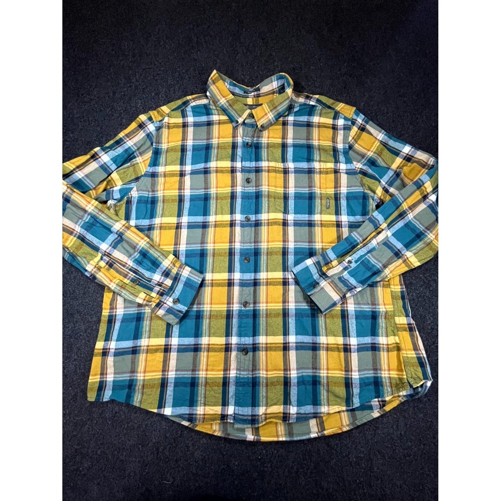 Eddie Bauer Button Down Shirt Mens 2XL Multicolor Plaid Chest Pocket Classic Fit